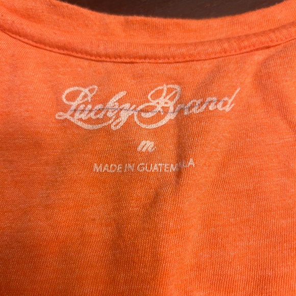 Lucky Brand Orange Graphic Hi/Lo Tank Top Size Medium - Picture 2 of 5